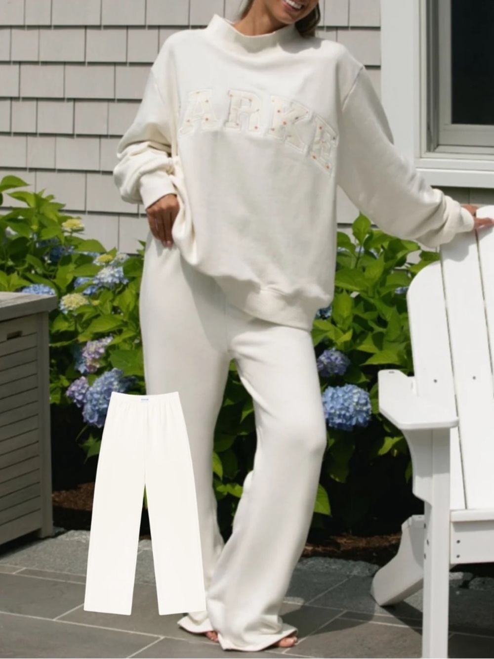 Parke Cream Wide-Leg Sweatpants - Relaxed Lounge Joggers